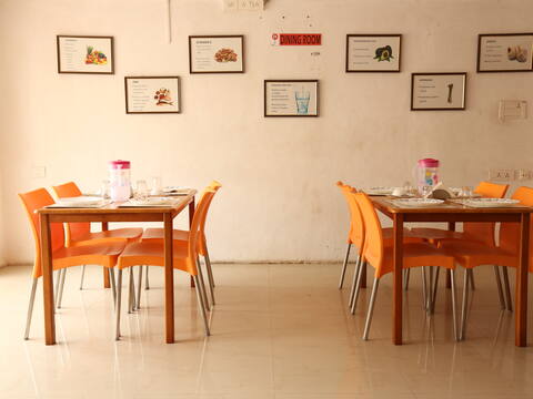 The dining room at Jananam Fertility Centre, Neelankarai, where meals are served to patients staying at the centre